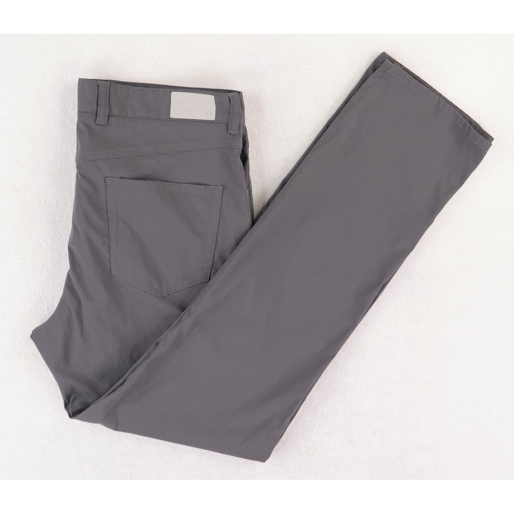 Peter Millar Cashiers Performance Pants Men 33x31 Gray Houndstooth 5-Pocket Golf